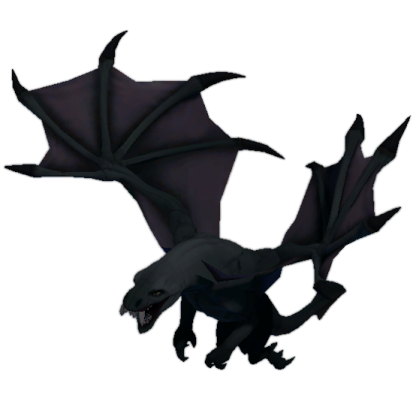 a black dragon flying through the air