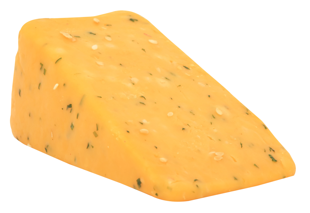 a piece of cheese on a white background