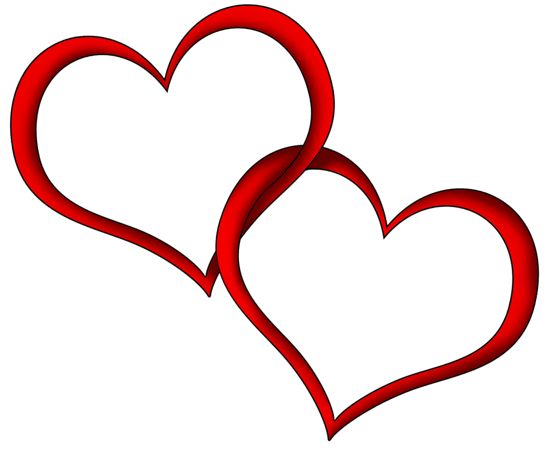 two red hearts clipart