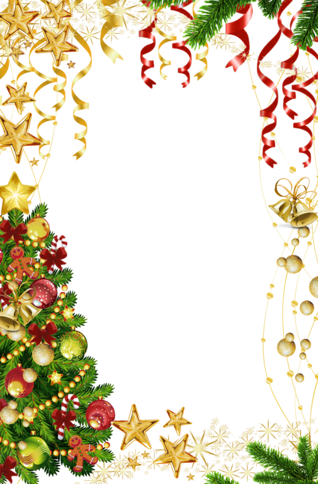 a christmas tree with gold and red decorations