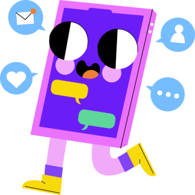 an image of a purple book with a face on it