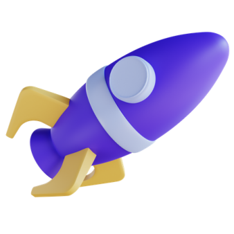 a toy rocket is flying through the air