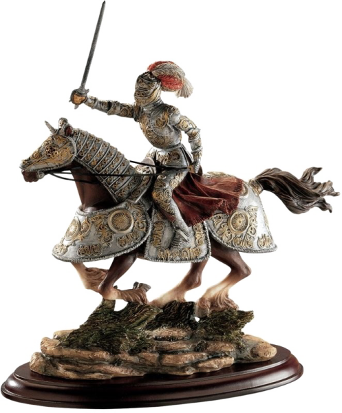 a statue of a knight on a horse