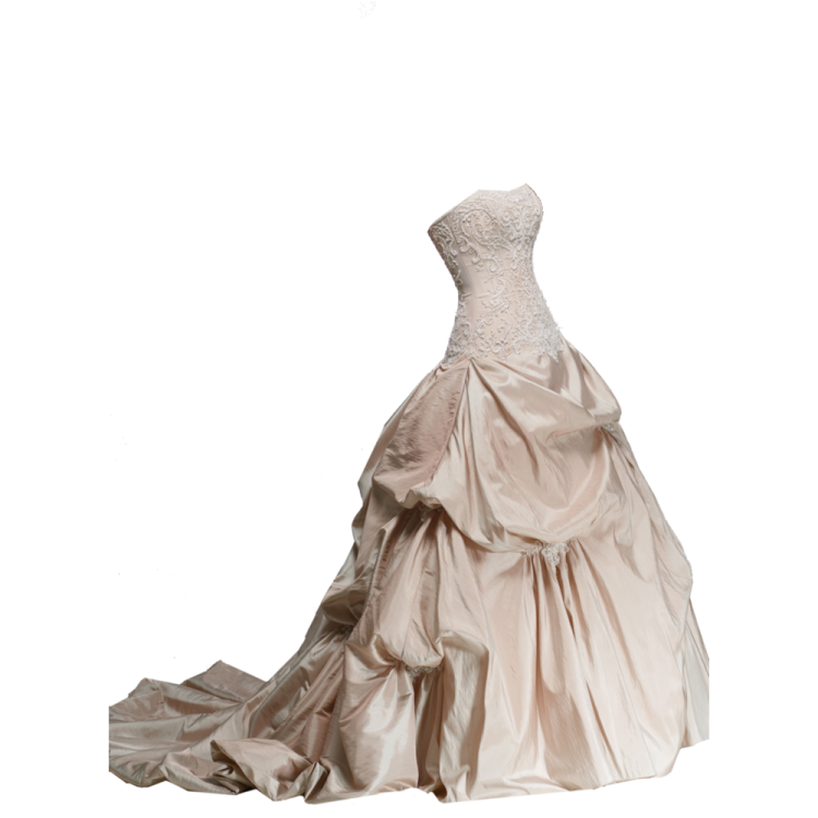 a wedding dress on a white background