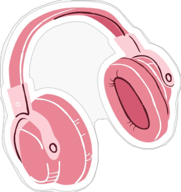a pair of pink headphones