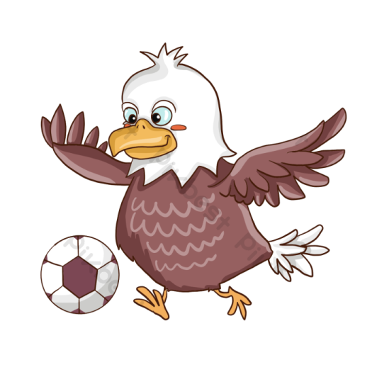 a cartoon bird with a soccer ball