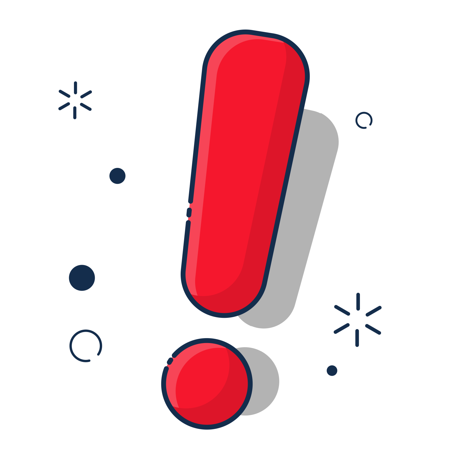 a red question mark icon on a white background