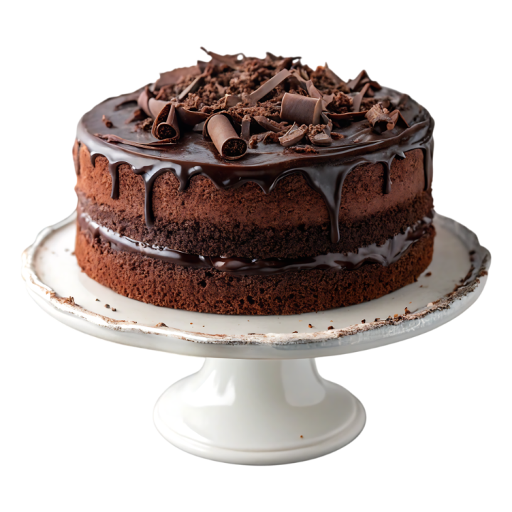 a chocolate cake with chocolate frosting on top