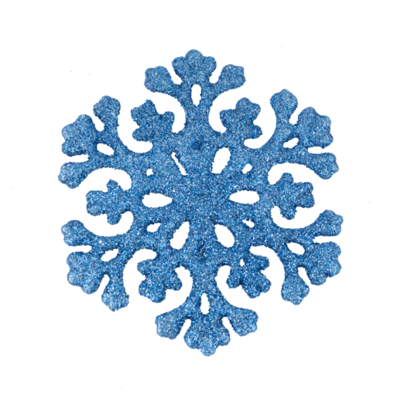 a blue snowflake on a white background