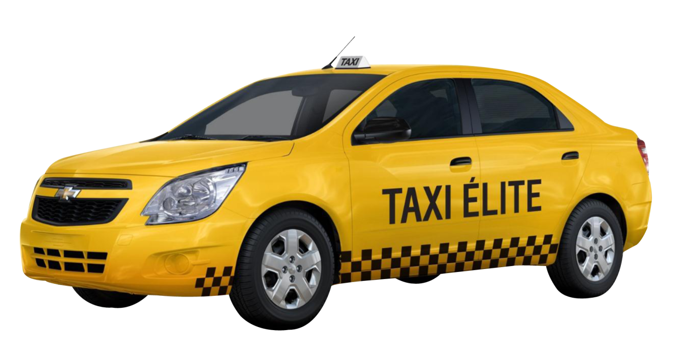 a yellow taxi car on a white background