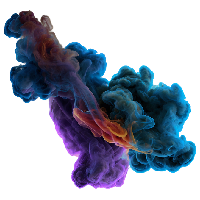blue and red smoke on white background
