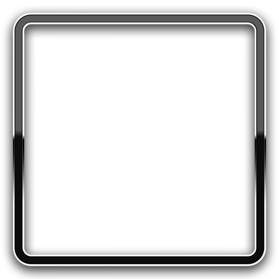 a black and white square frame on a white background