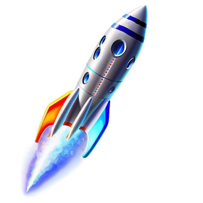 an illustration of a rocket flying through the air