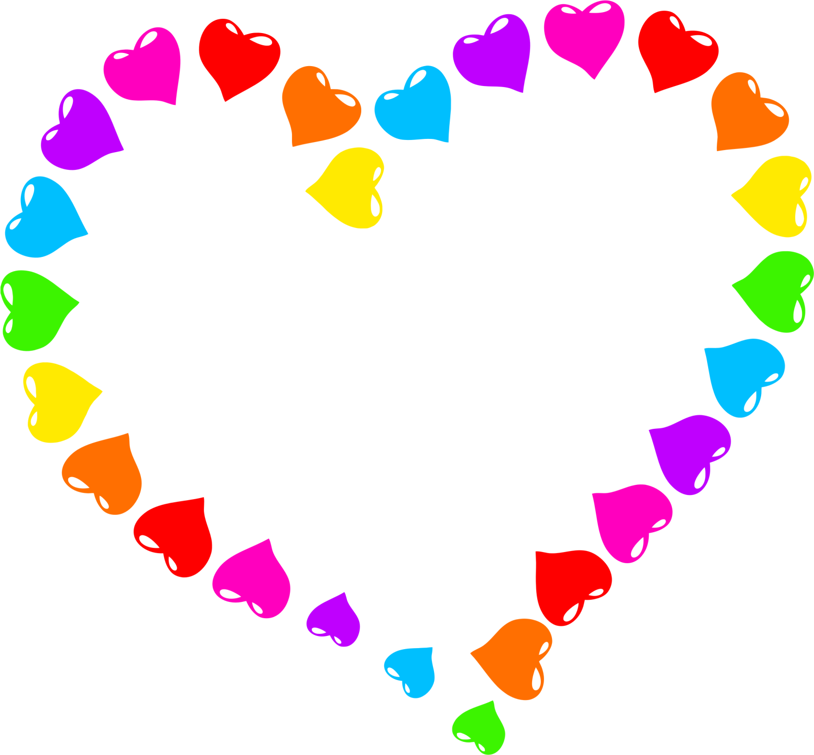 a heart made up of colorful hearts