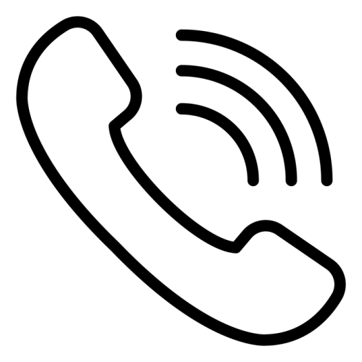 a black and white icon of a phone