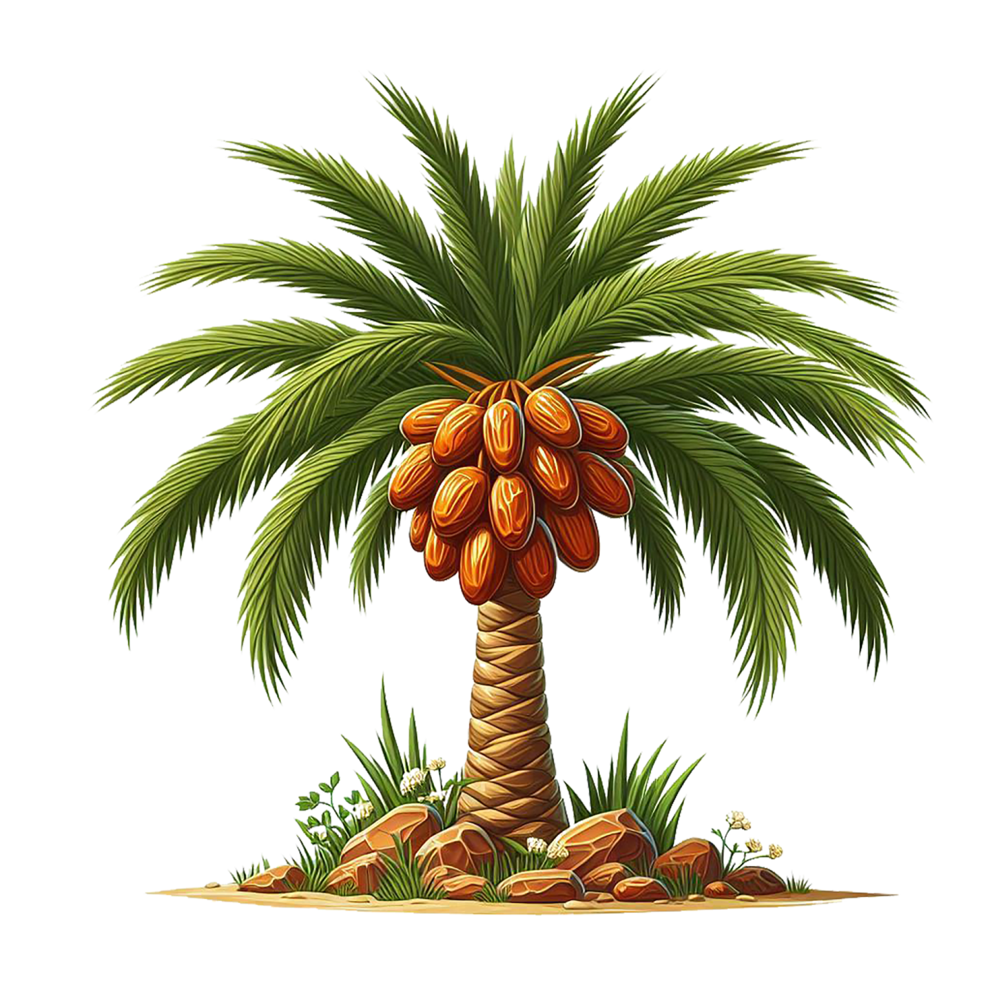 a palm tree with fruits on it