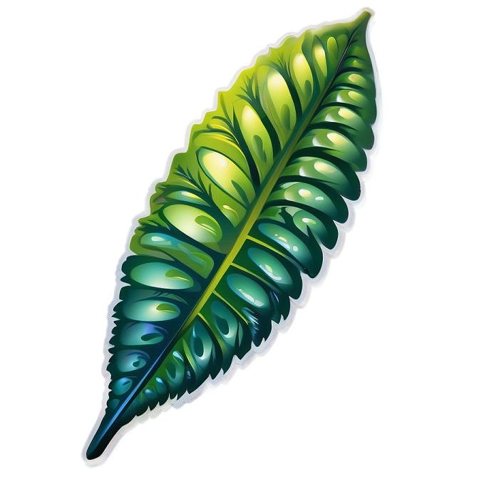 a green leaf on a white background