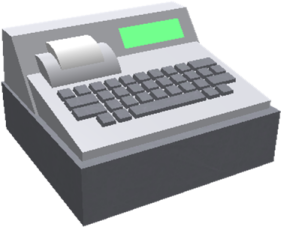 a cash machine with a green screen on it