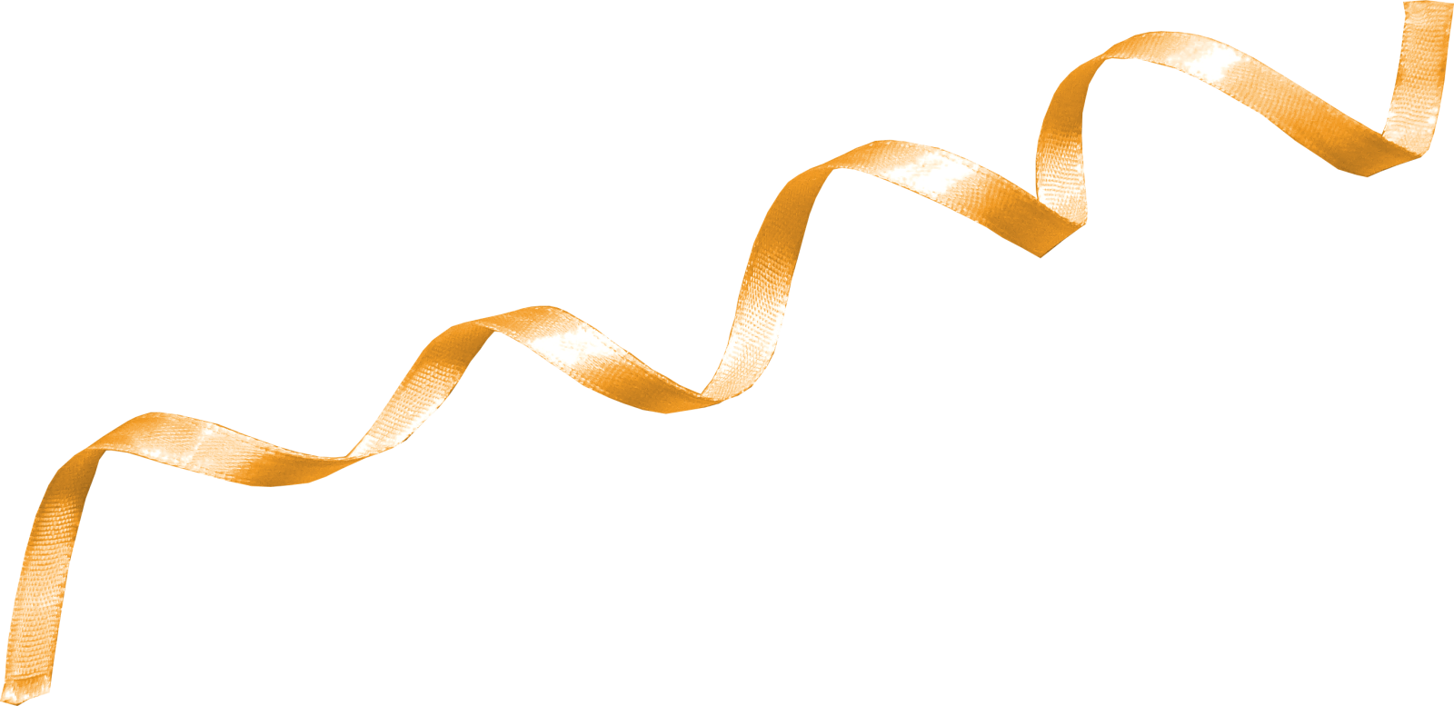 a gold ribbon on a white background