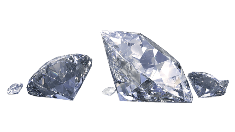 a pair of diamonds on white background