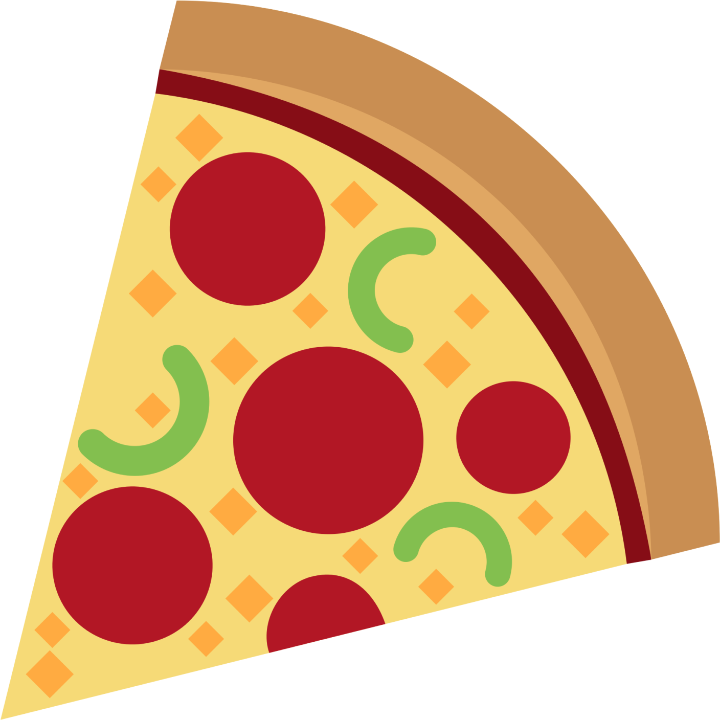 a slice of pizza on a white background