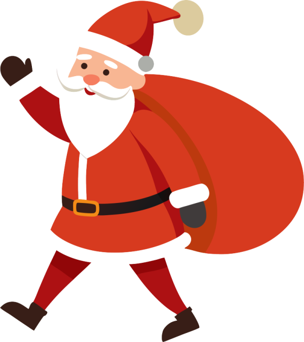 a santa claus carrying a bag of presents