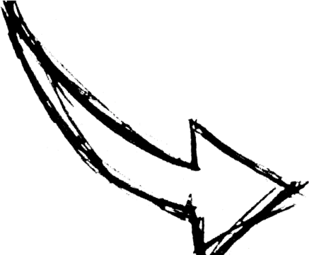 a black and white drawing of an arrow