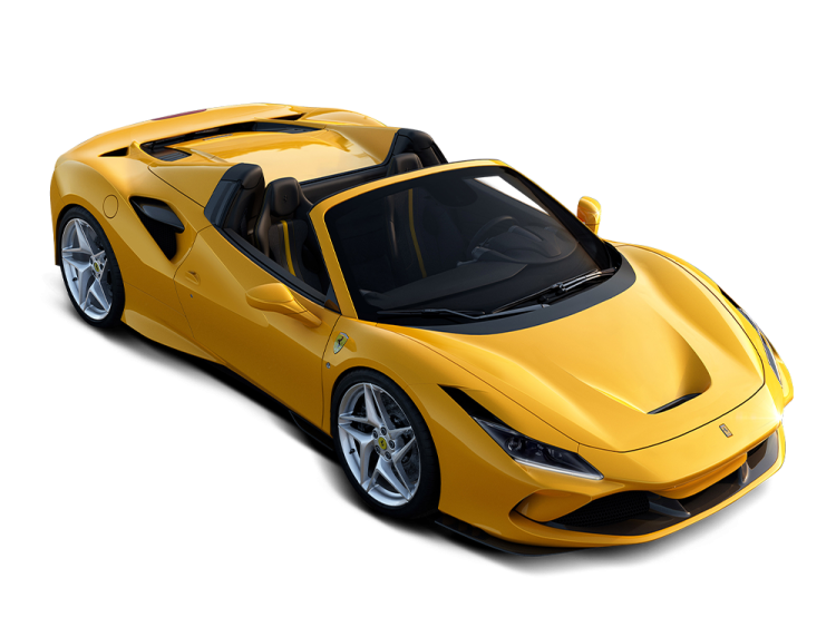 a yellow sports car on a white background