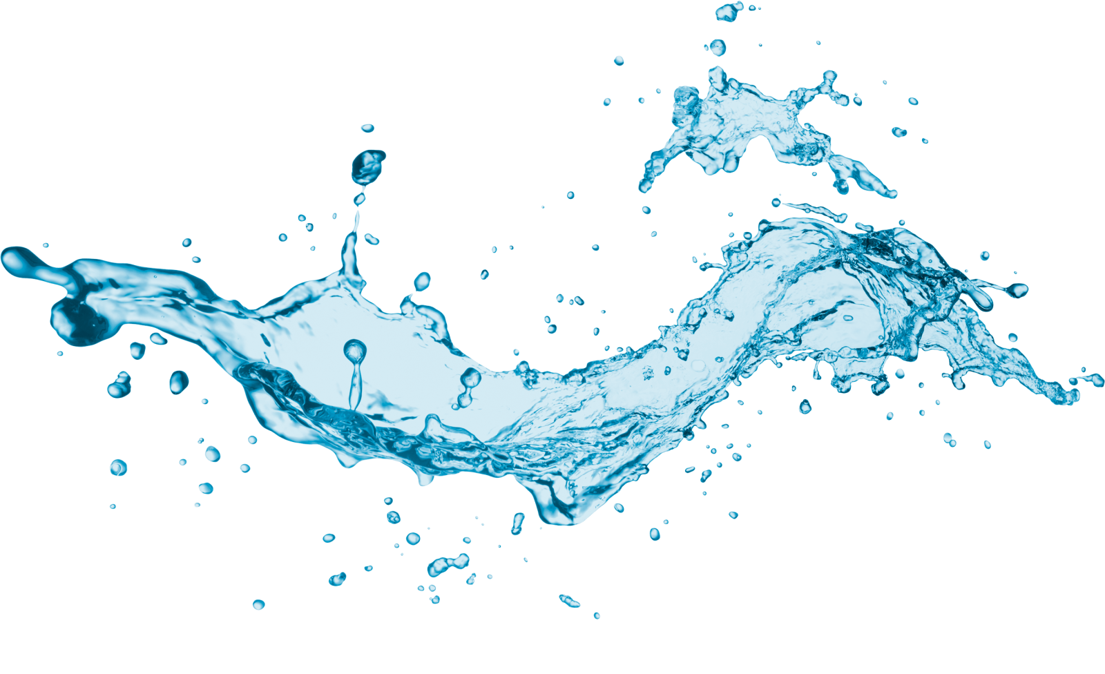 blue water splash on white background