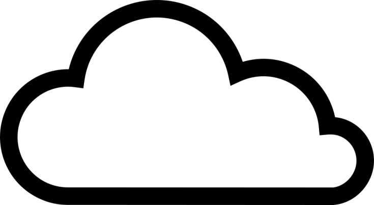 a black and white cloud icon