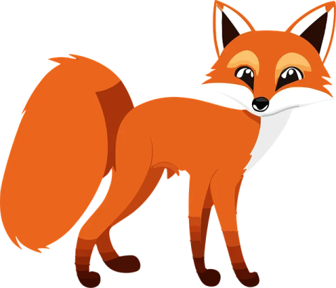 a cartoon fox with a white background