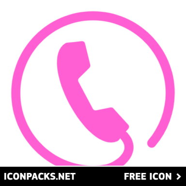 a pink phone icon with the words contact, free on