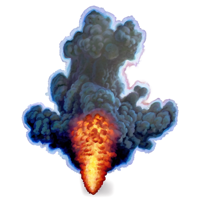 a large cloud of smoke