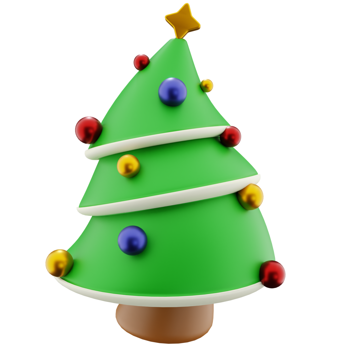 a green christmas tree with balls on it