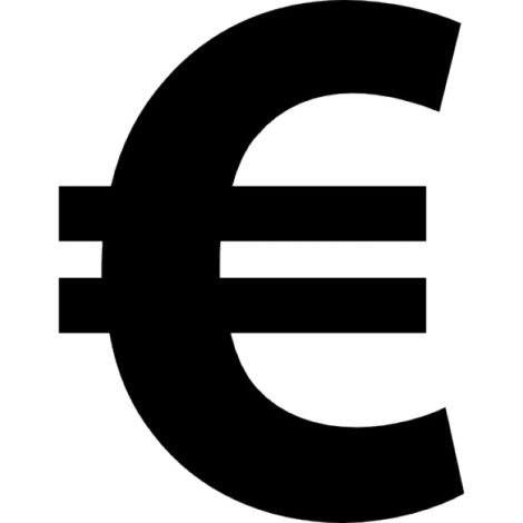 a black and white euro symbol