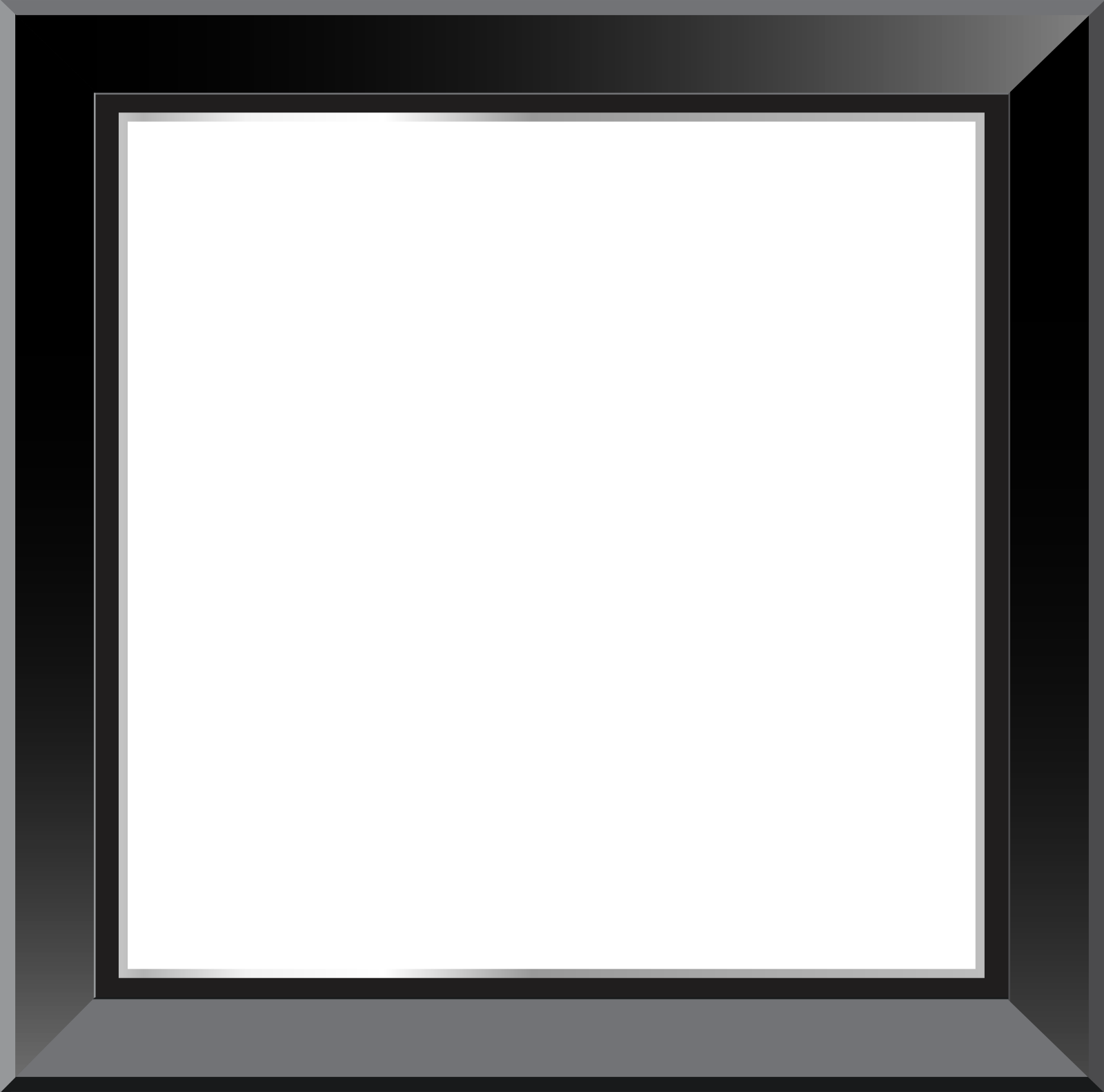 a black frame on a white background