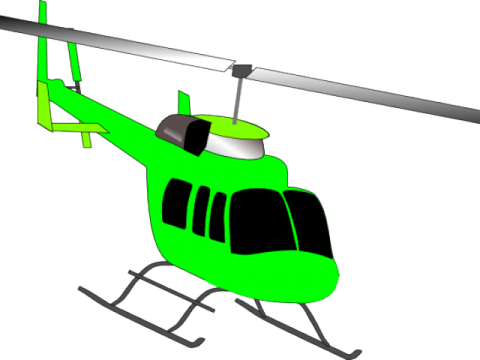 a green helicopter on a white background