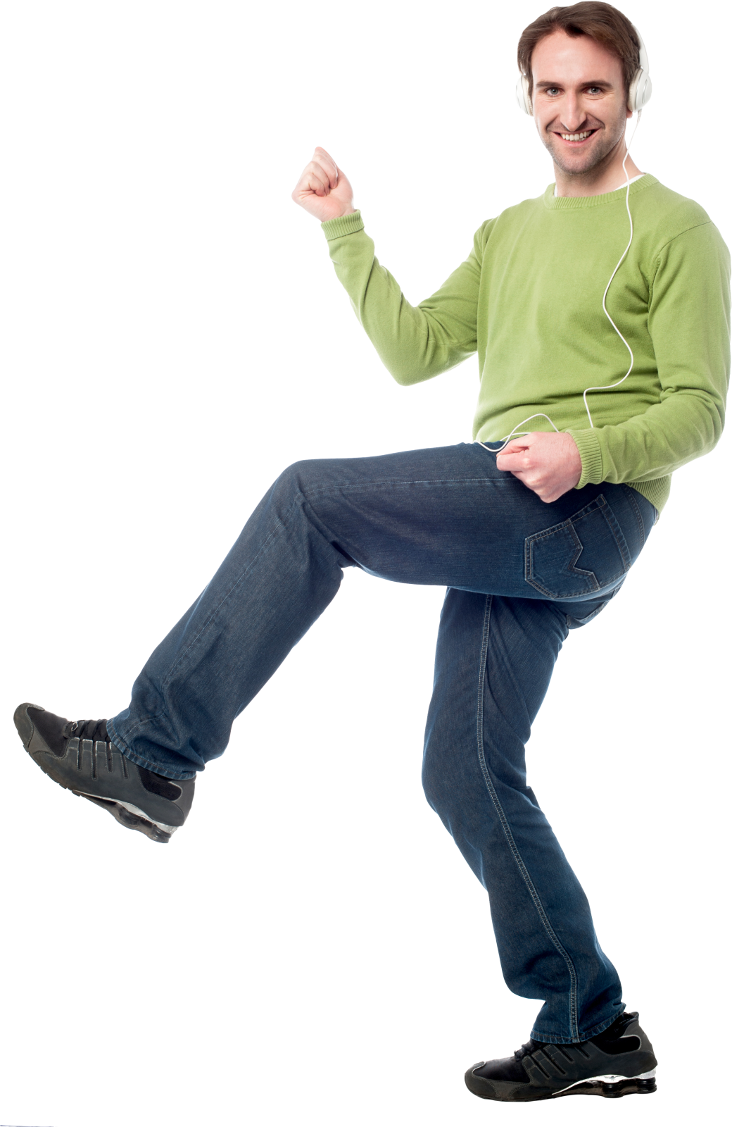 a man jumping in the air