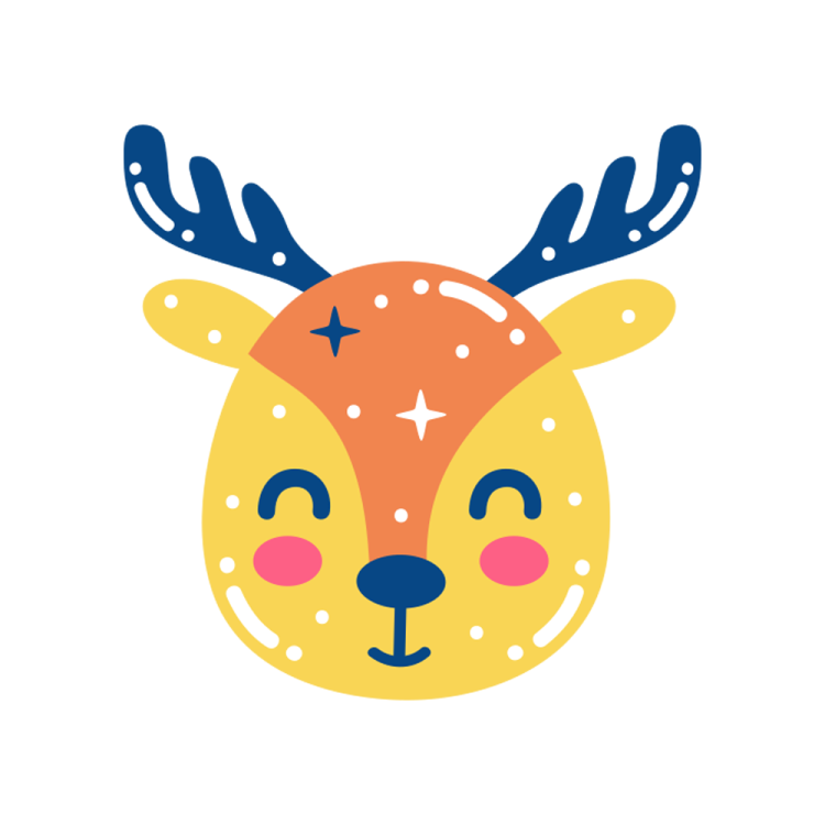 a deer head with ants on it's face