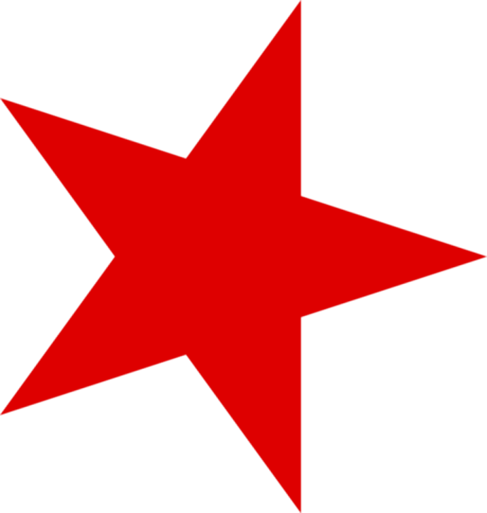 a red star with white background