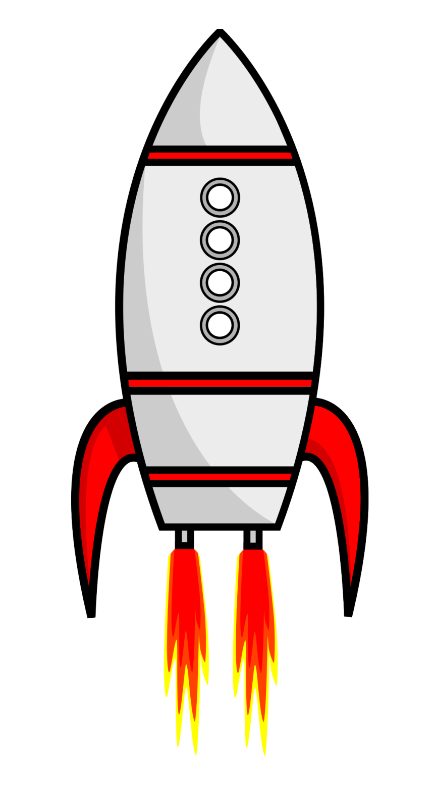 a rocket with the letter s on it