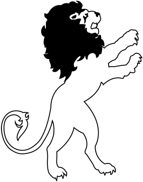 a black and white drawing of a lion