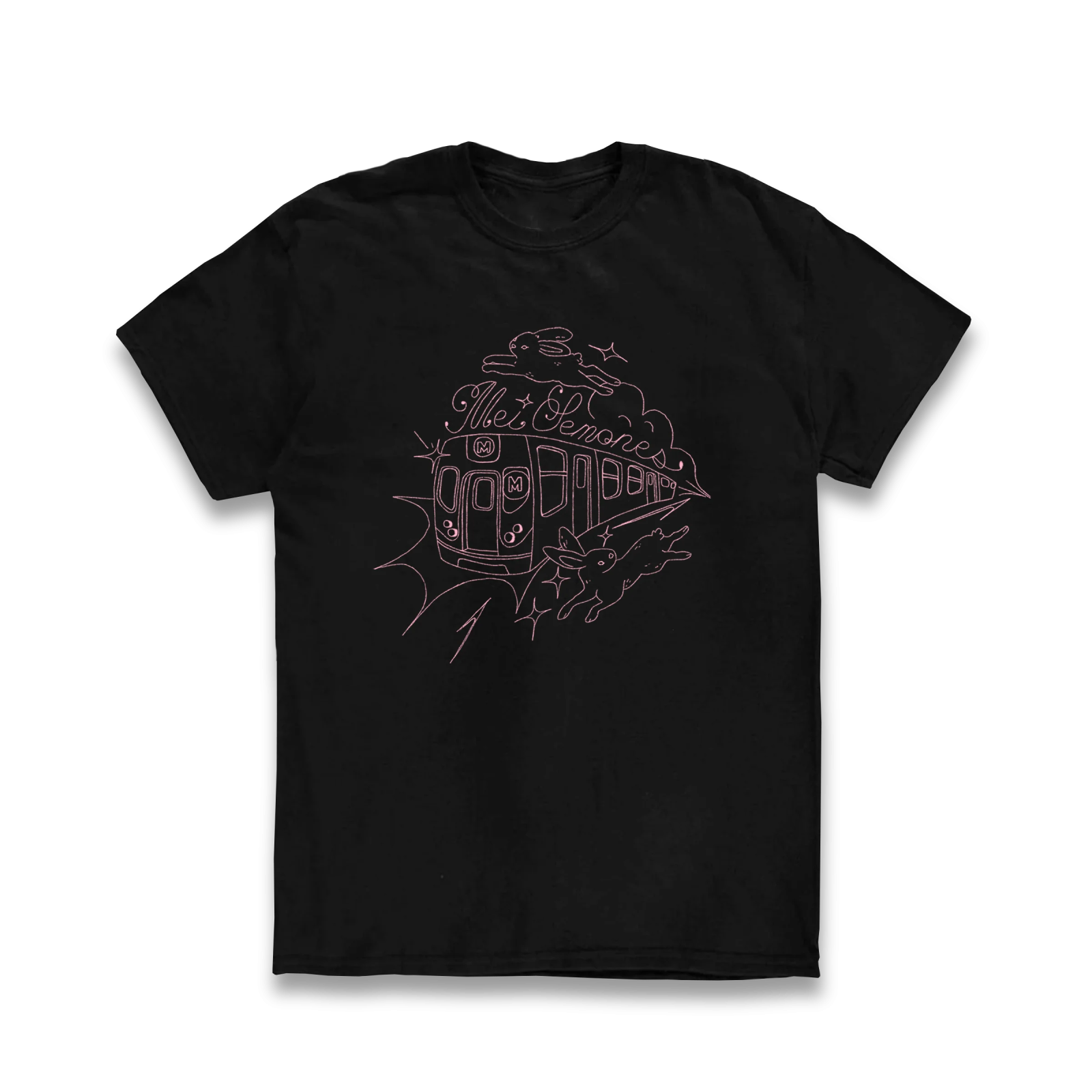 a black t - shirt with an image of a woman's face on it