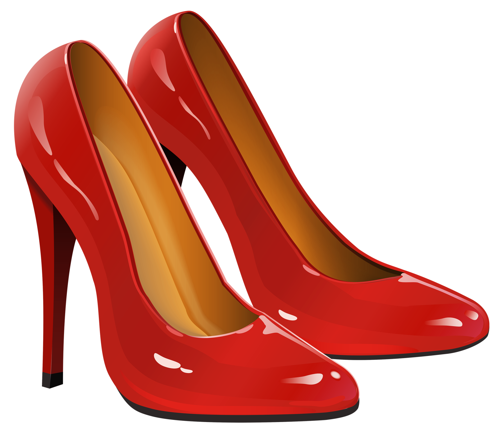 a pair of red high heel shoes