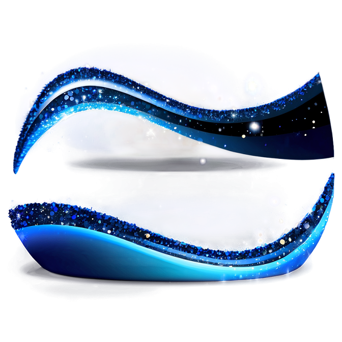 two blue waves with sparkling stars on white background
