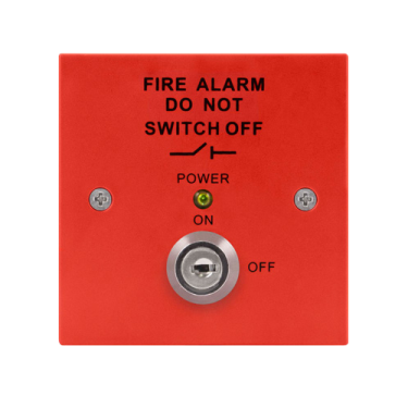 the fire alarm switch is shown in red