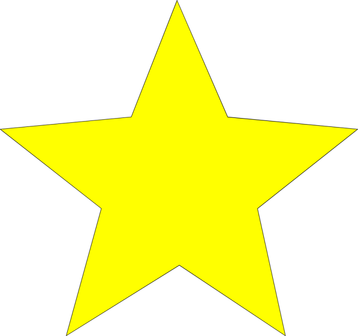 a yellow star on a white background