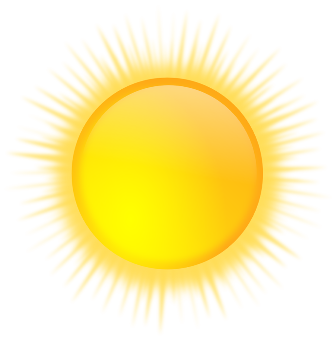 a yellow sun on a white background