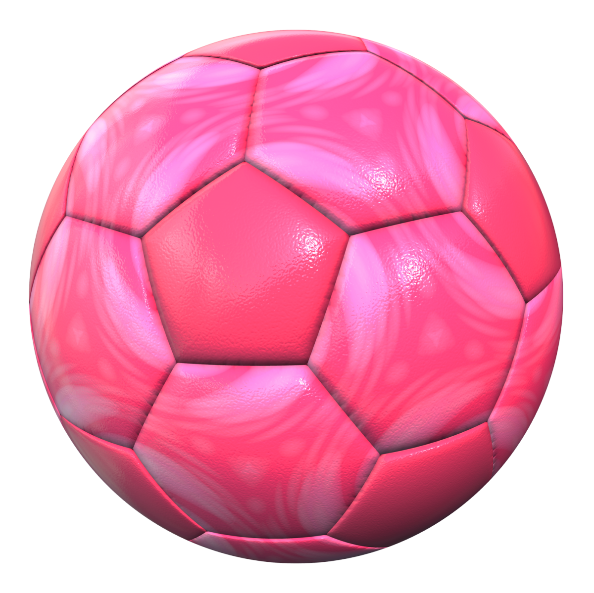 a pink soccer ball on a white background