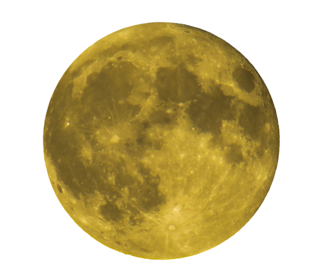 a yellow full moon on a white background